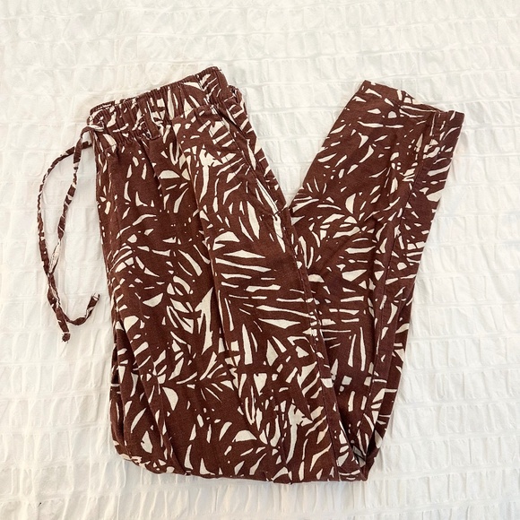 Old Navy Palm Print Linen Blend Ankle Pants - Picture 1 of 8